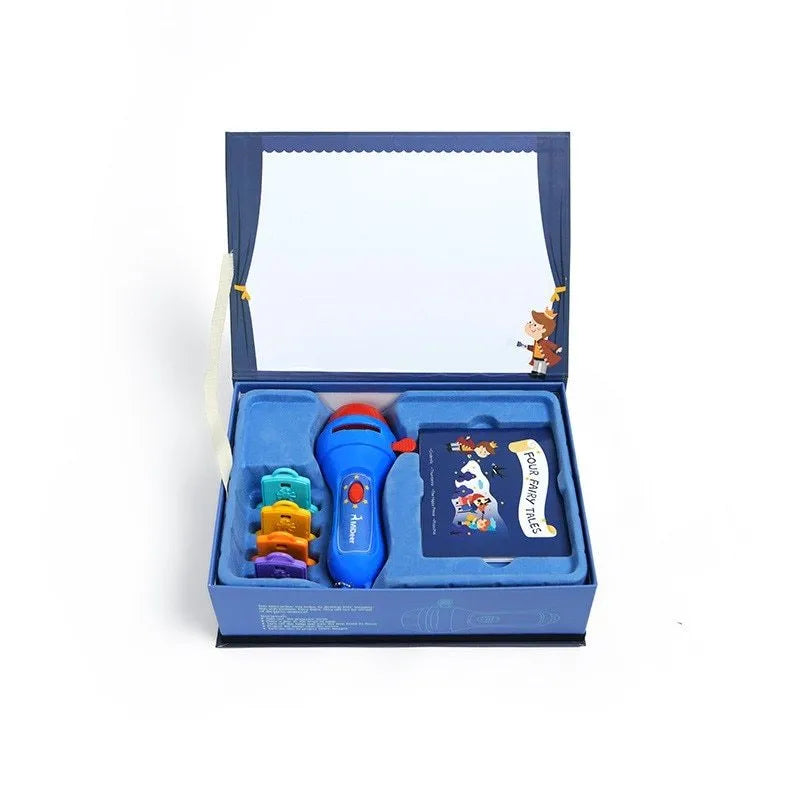 Kids story projector torch with clip-on discs for bedroom ceiling projection