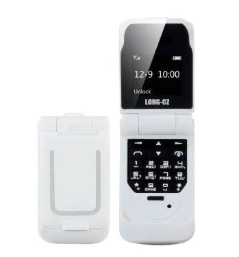 Mini flip phone in six colour options with flip cover design and small screen