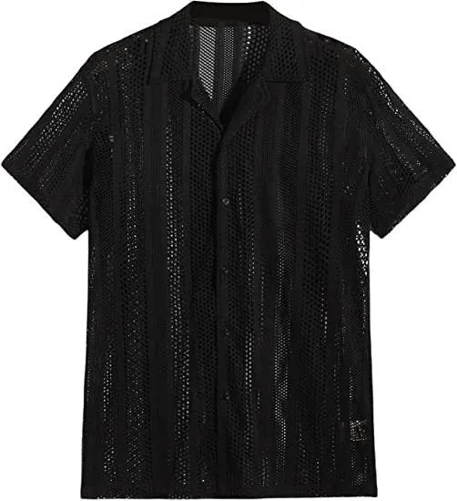 Men's knitted button shirt with jacquard pattern in cardigan style