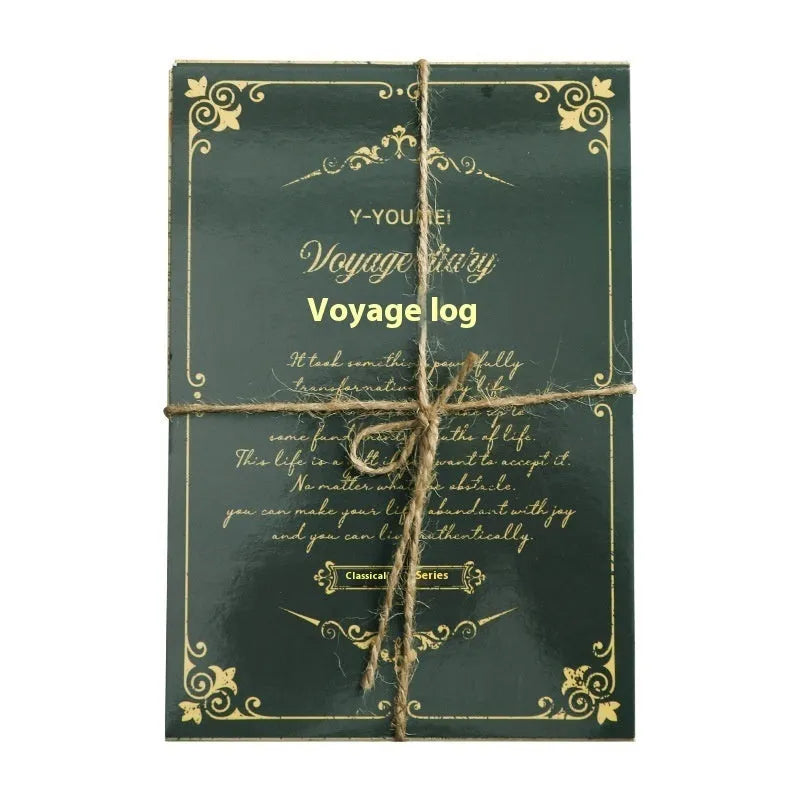 Retro literary notebook with printed classical letters decoration in voyage diary colour