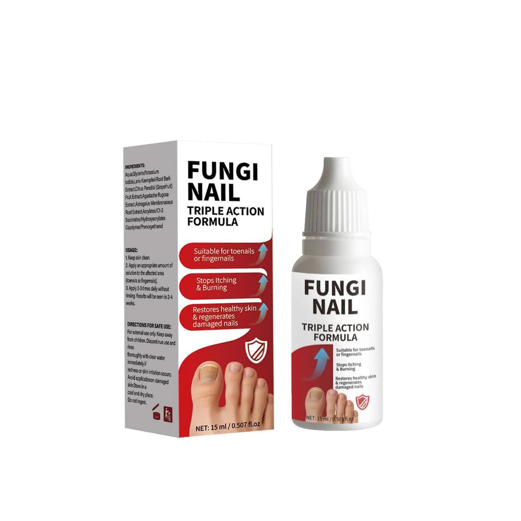 15ml anti-fungal nail repair solution bottle with brush applicator for topical nail treatment