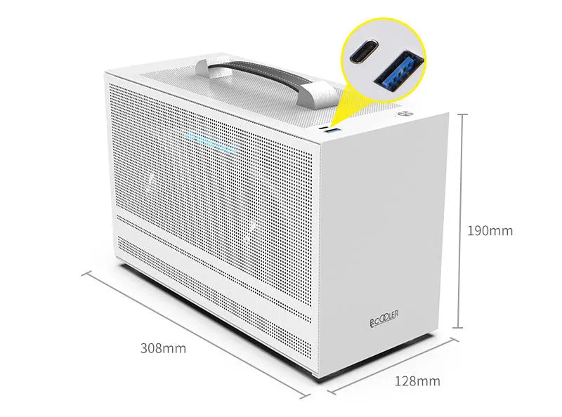 Hummingbird PRO Mini ITX desktop computer case in titanium gray and white colour options