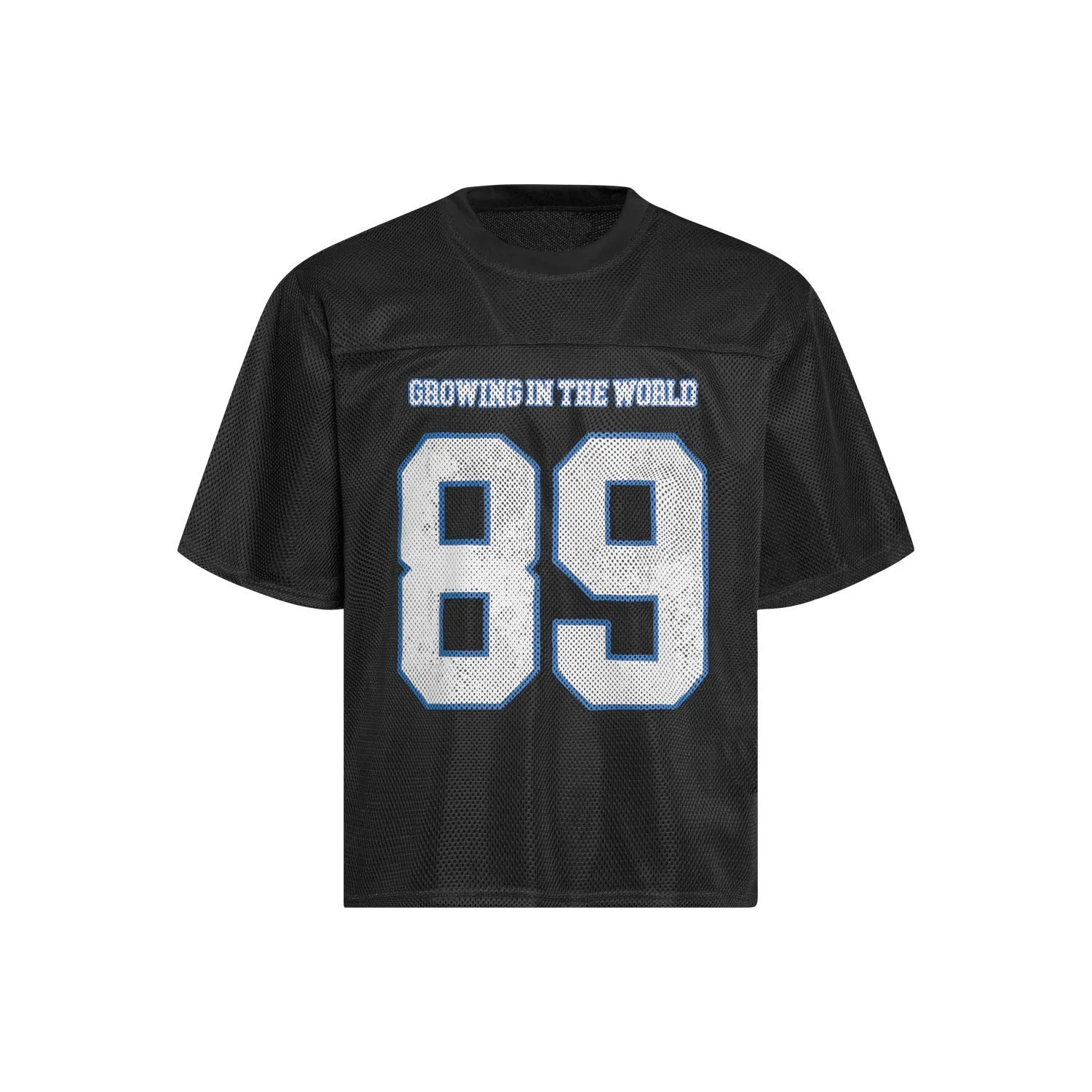 High Street loose-fitting casual T-shirt with alphanumeric printing in white or black colour options