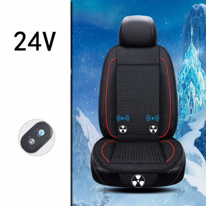 Square black car ventilation seat cushion with massage function and power cord