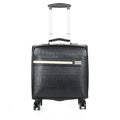 Black or brown 18-inch PU leather business case with lock and airplane wheels