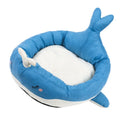 Blue duck-shaped fluffy pet bed sofa for small dogs and cats