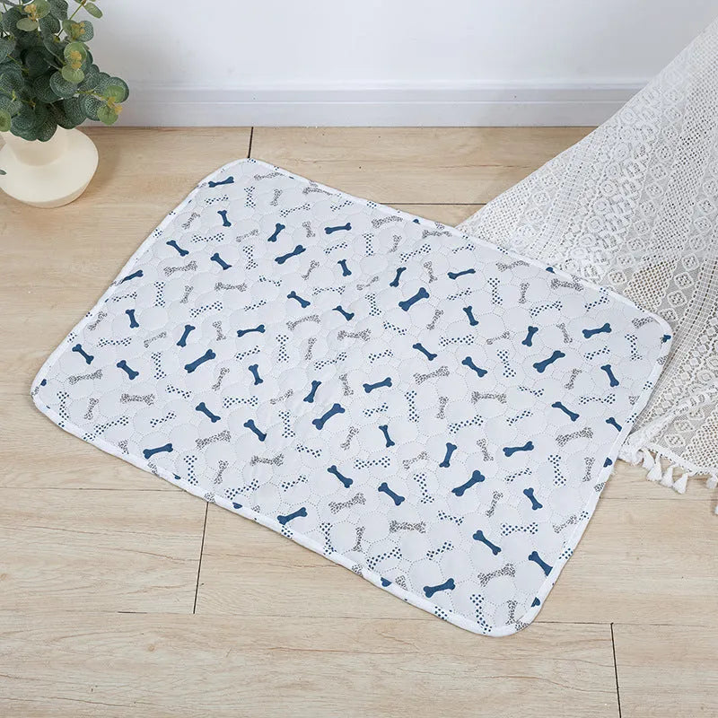 Reusable washable pet urine pad with animal pattern and waterproof gasket construction