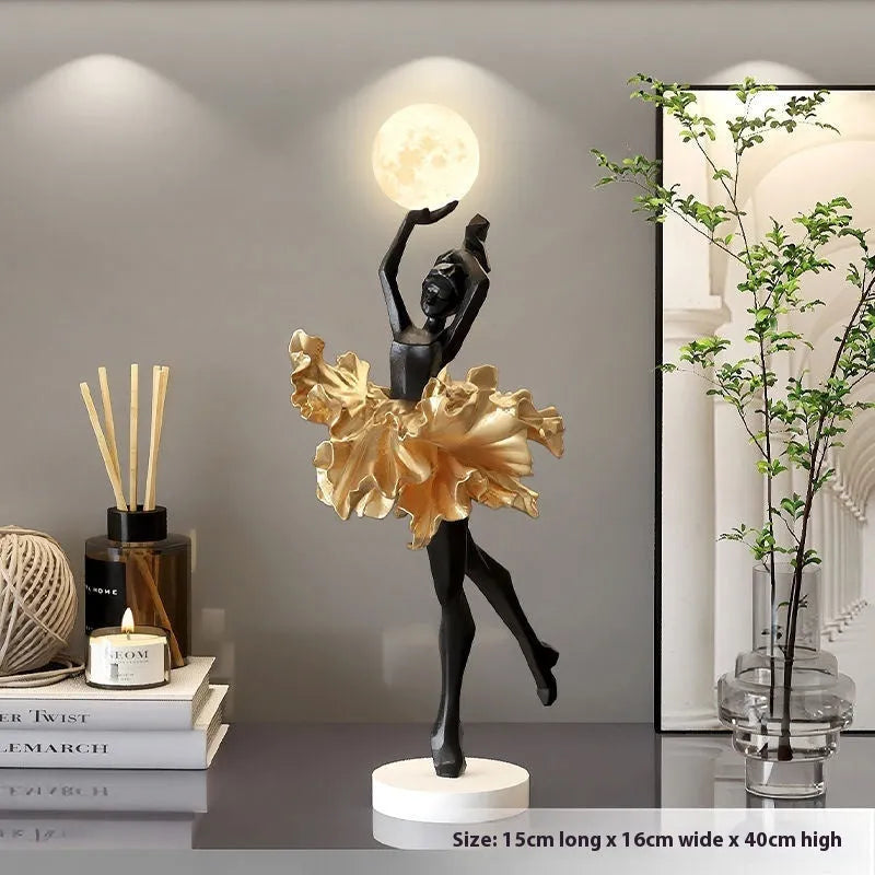 Small resin night lamp ornament with USB charging in four colour options