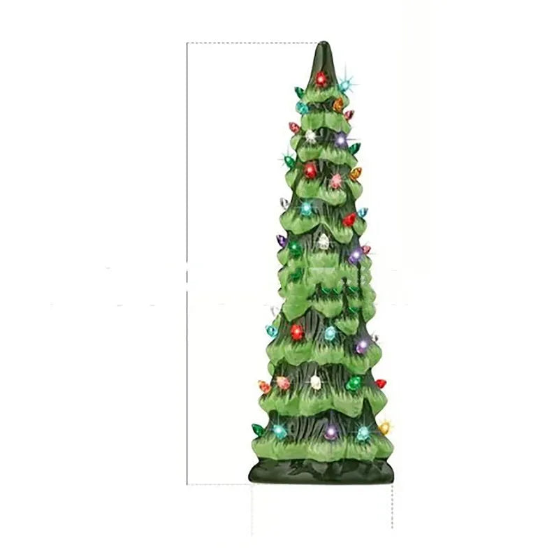 European style Christmas tree decoration lamp in resin construction showing colour light option
