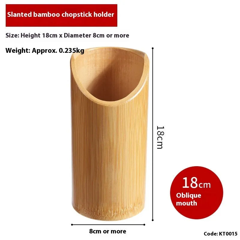 Creative bamboo chopsticks holder for portable household utensil storage.