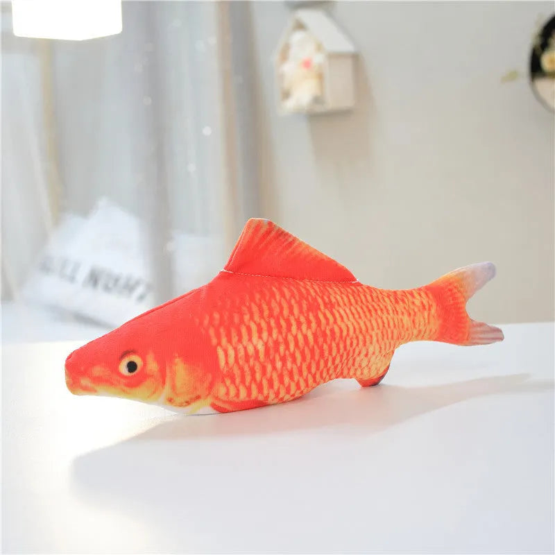Electronic jumping fish cat toy without cat nip, 30cm multicolour design with USB cable