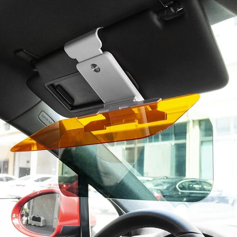 Acrylic anti-glare car sun visor with telescopic installation system
