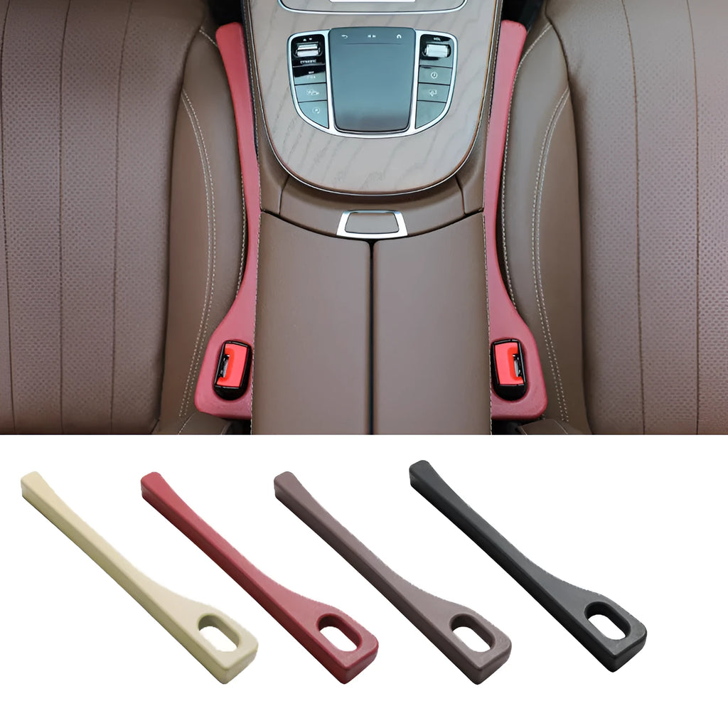 Car seat gap strips preventing items falling between vehicle seats