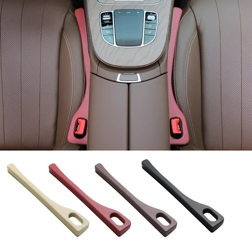Car seat gap strips preventing items falling between vehicle seats