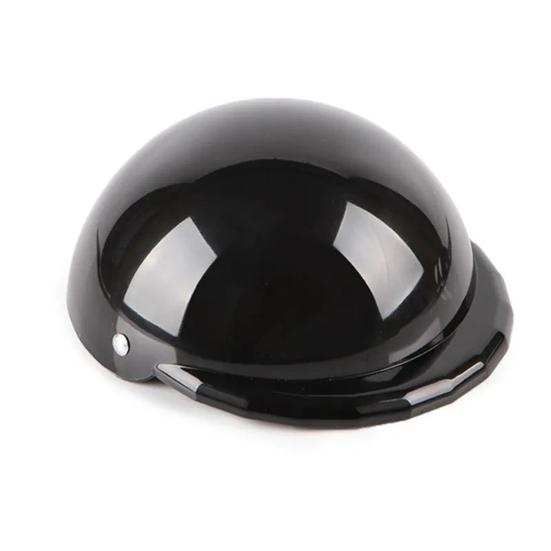 Solid colour plastic dog motorcycle helmet cap in Japanese South Korea style on a pink background.