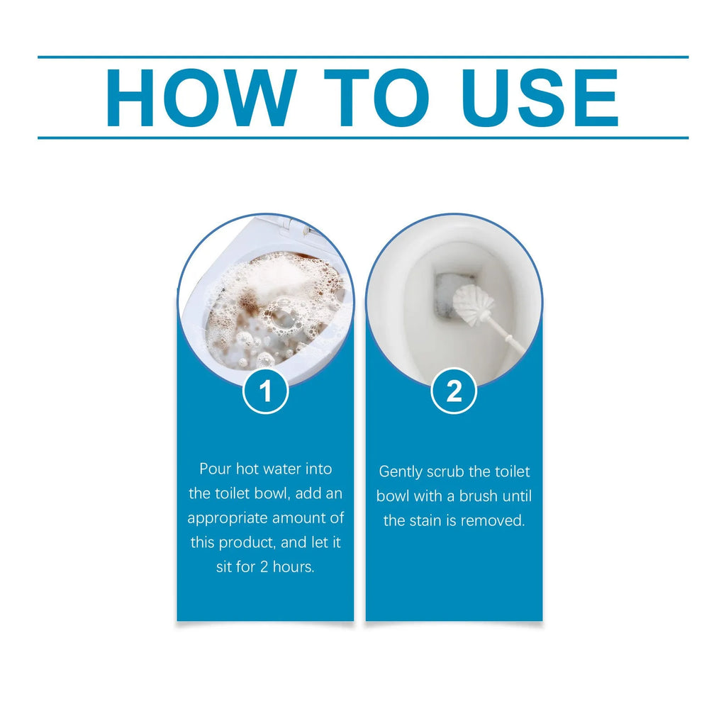 Toilet cleaning powder sachets for descaling and stain removal, 120g pack containing four 30g portions.