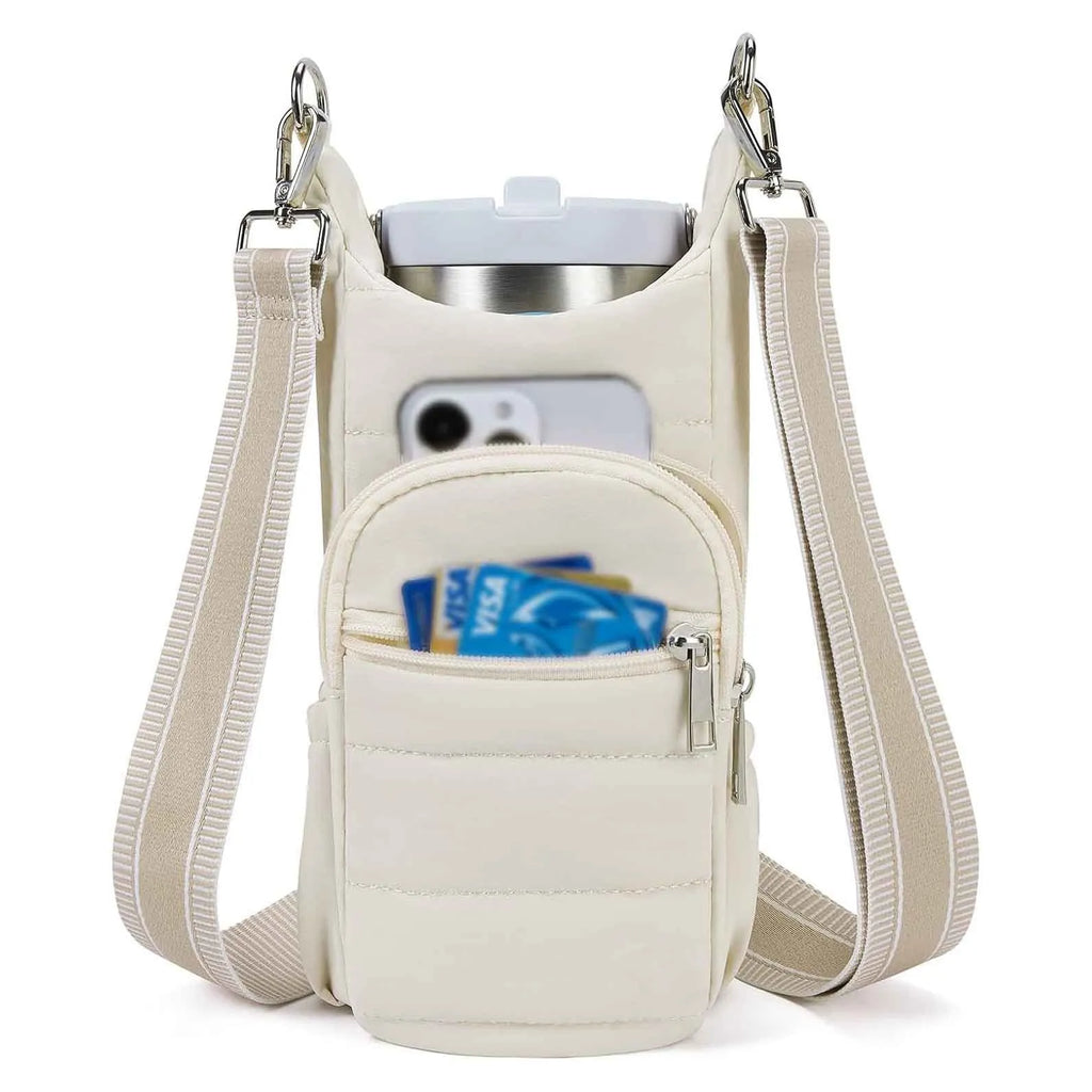 Cycling water bottle bag in cloth construction with modern design for bicycle placement