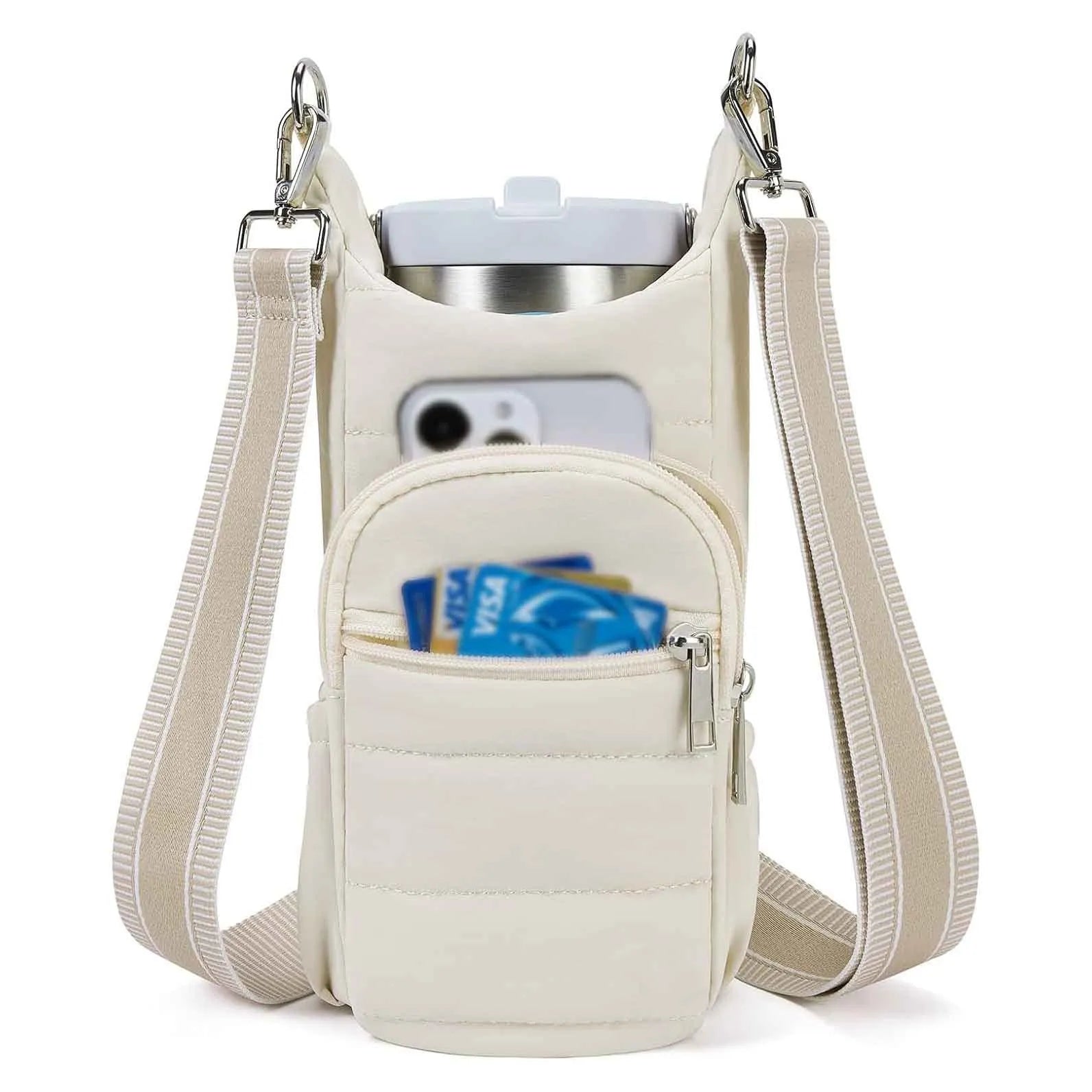 Cycling water bottle bag in cloth construction with modern design for bicycle placement