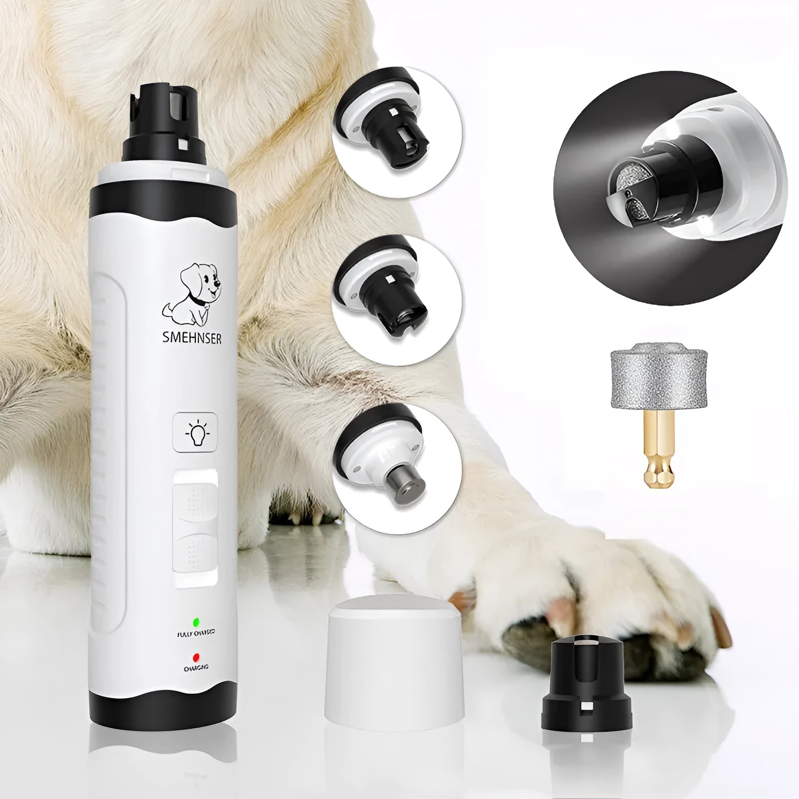 Pet automatic nail grinder with LCD display and dust collection for dogs