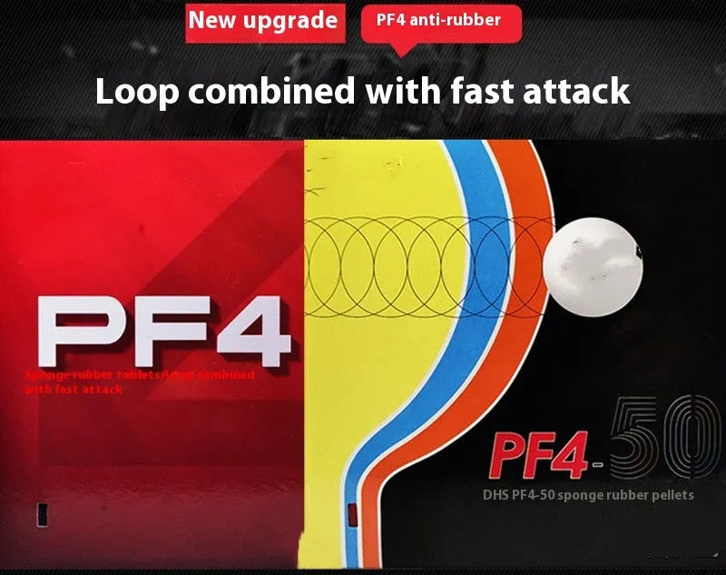 PF4-50 Fast Attack Sticky Classic table tennis racket in red or black with anti-rubber surface