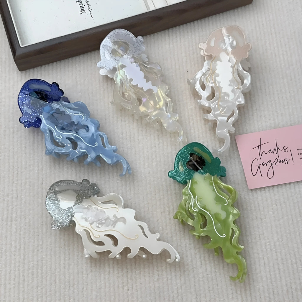 Grip Ocean large acetic acid hair clip for women in beige colour Korean style updo