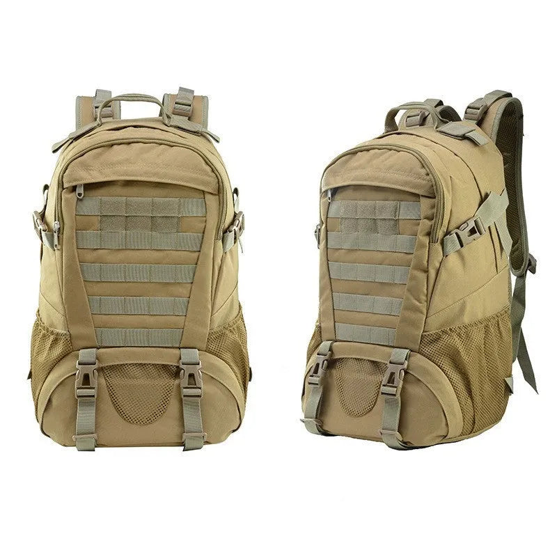 Oxford cloth mountaineering backpack in camouflage pattern with air pillow belt system for outdoor hiking