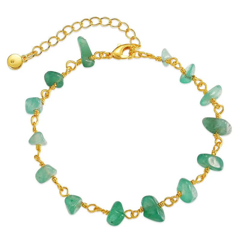 Geometric turquoise 18K copper women's bracelet with crystal accents