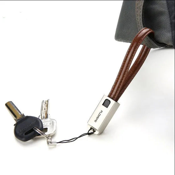 20cm leather braided USB to Lightning iPhone charging cable with zinc alloy connector