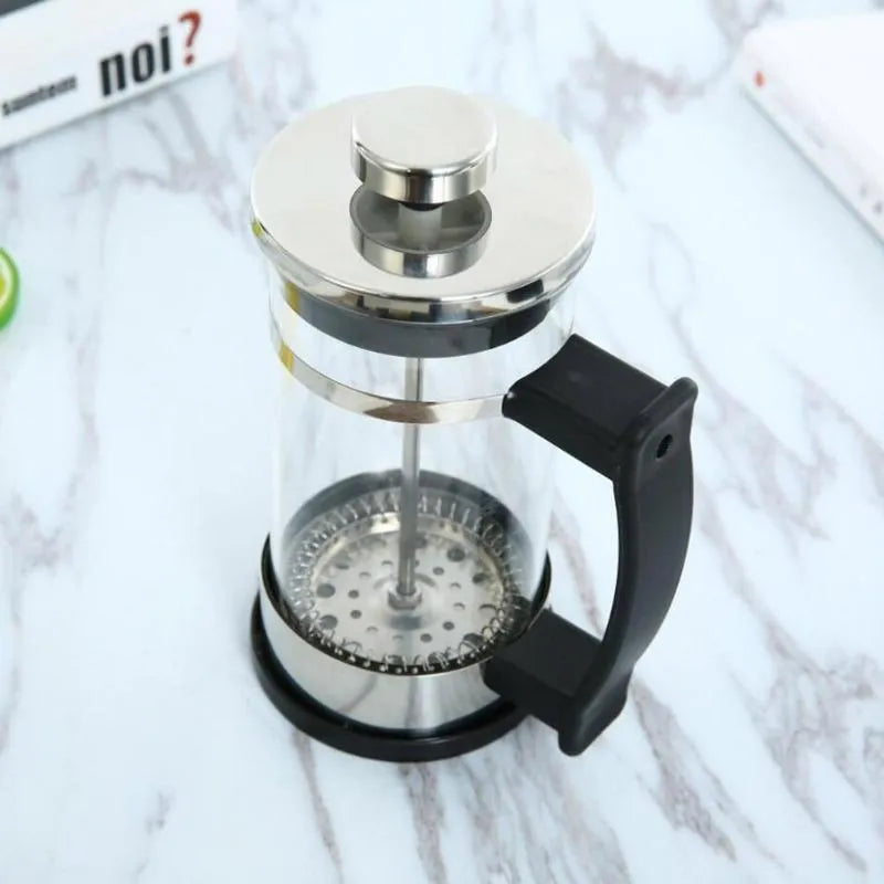 350ml manual pour-over glass coffee maker with stainless steel filter