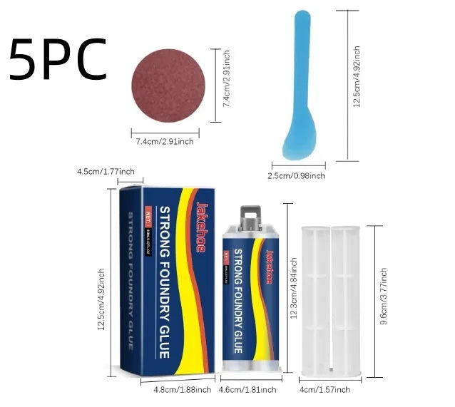 85ml metal sealant epoxy adhesive kit with push rod, scraper, and sandpaper for stainless steel copper aluminum repair