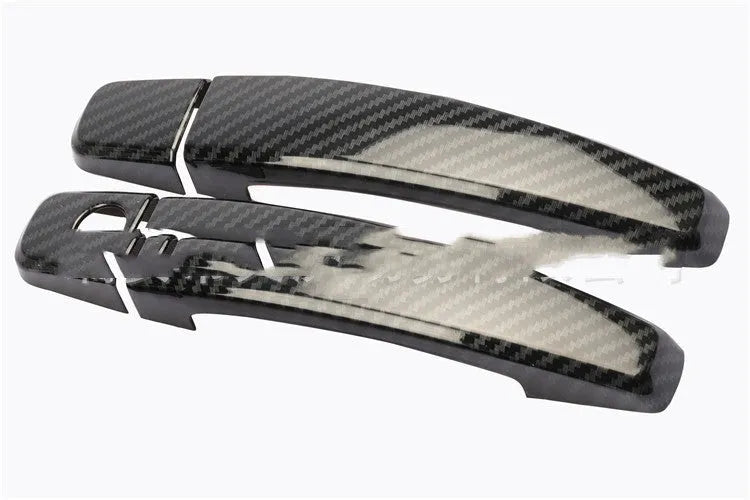 Carbon fibre pattern ABS plastic door handle cover for Opel Vauxhall Astra.