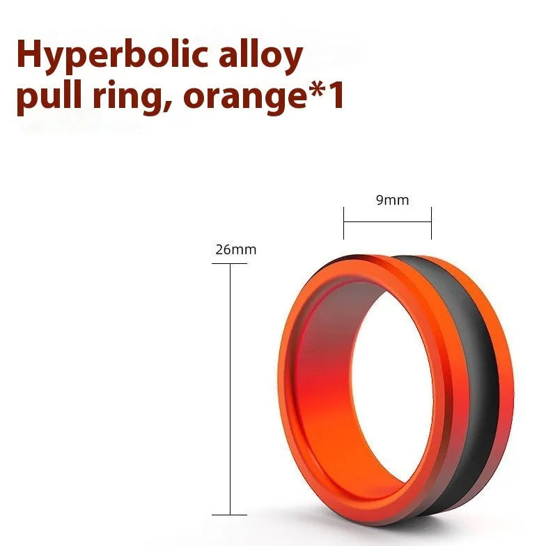 Orange and silver alloy fishing hand guard tool with non-slip grip and pull loop