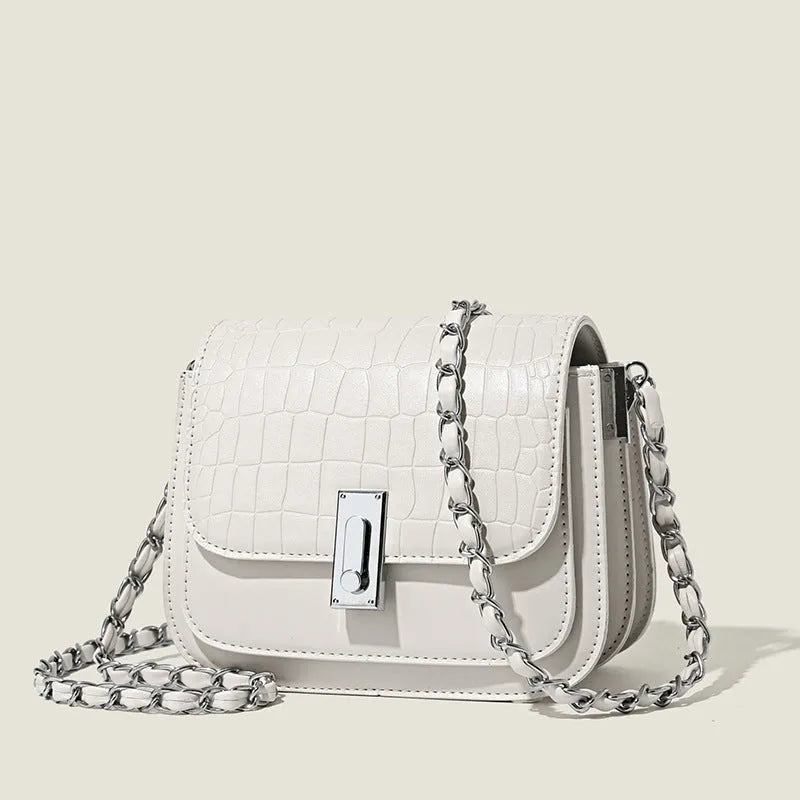 Soft PU leather women's shoulder bag with mobile phone compartment in black, white or green