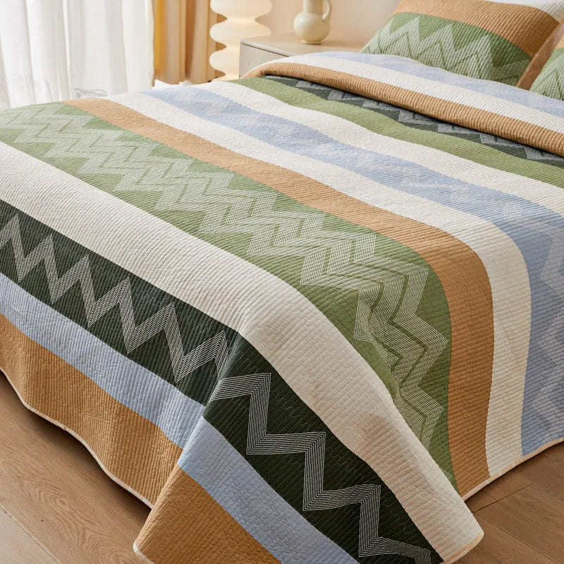 Pure cotton printed bed sheet set in modern simple design for 2.2 metre beds