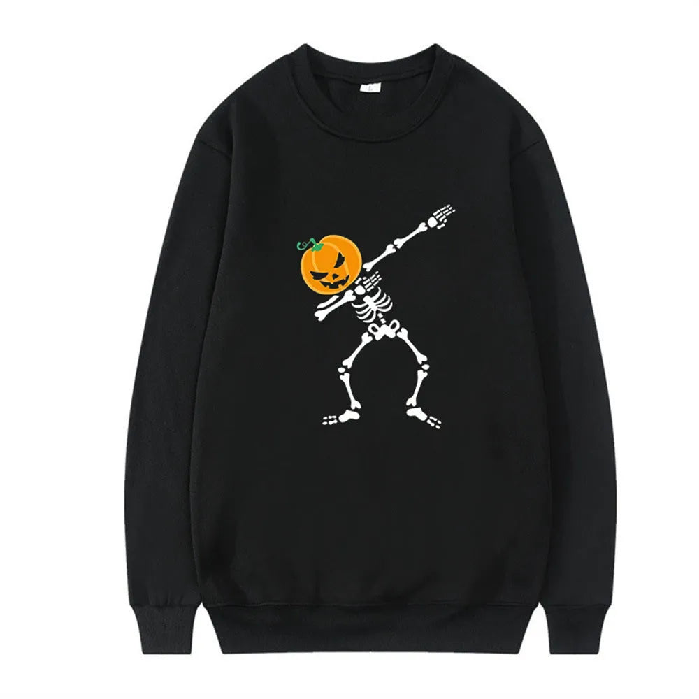 Women's printed cotton crew neck top with long sleeves in sports leisure style