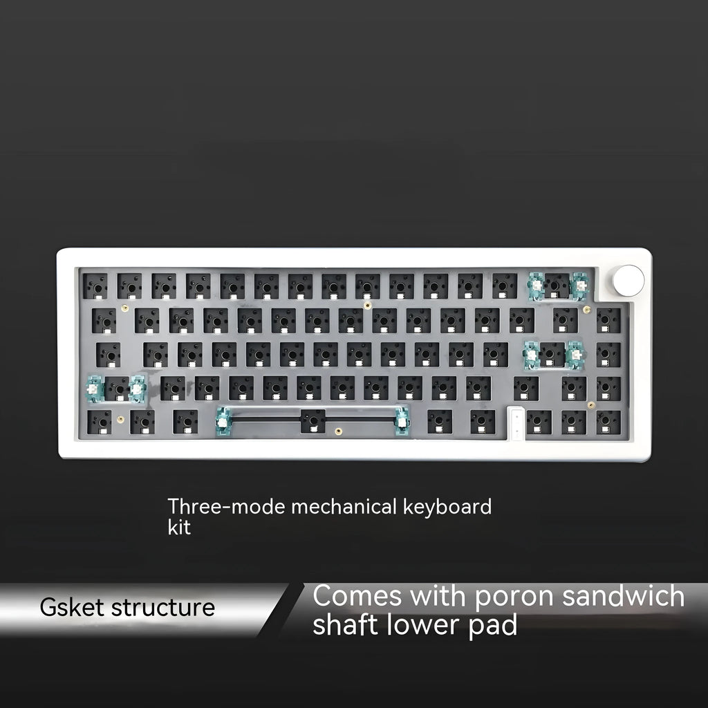 DIY hot-swappable RGB backlit mechanical keyboard kit in multiple colours with USB cable