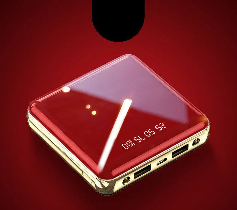 Square mini power bank 20000mAh with aluminium shell and multi-port output in blue, green, grey, or red