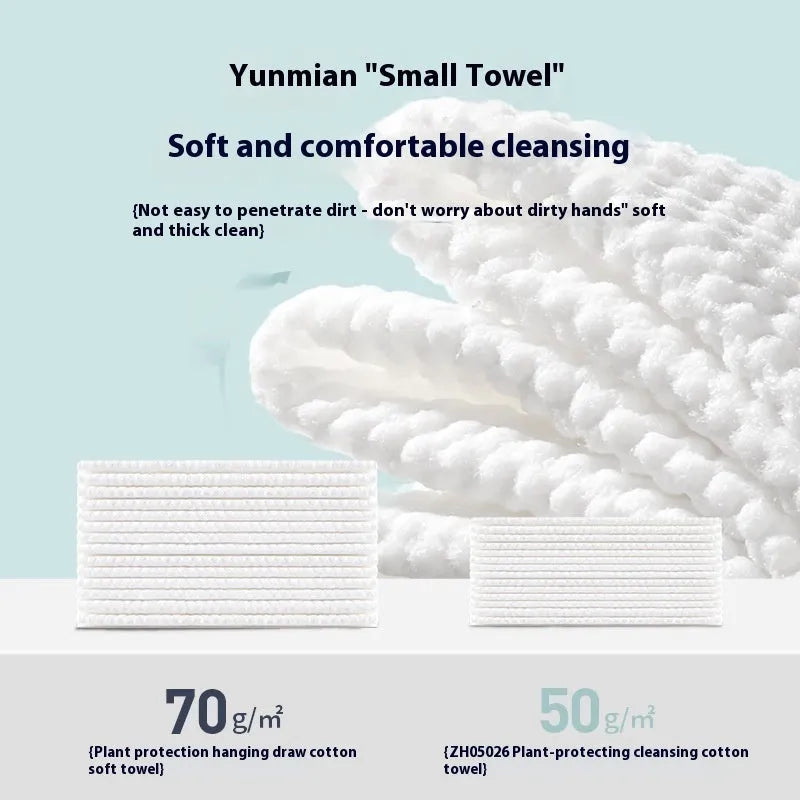 A roll of disposable soft white face cloths made from viscose and polyester blend.