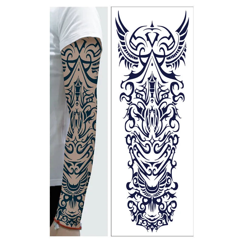Full arm temporary tattoo sticker 480x170mm paper transfer decal showing pattern option