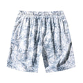 Men's camouflage patterned corduroy athletic shorts with straight leg and elastic waistband