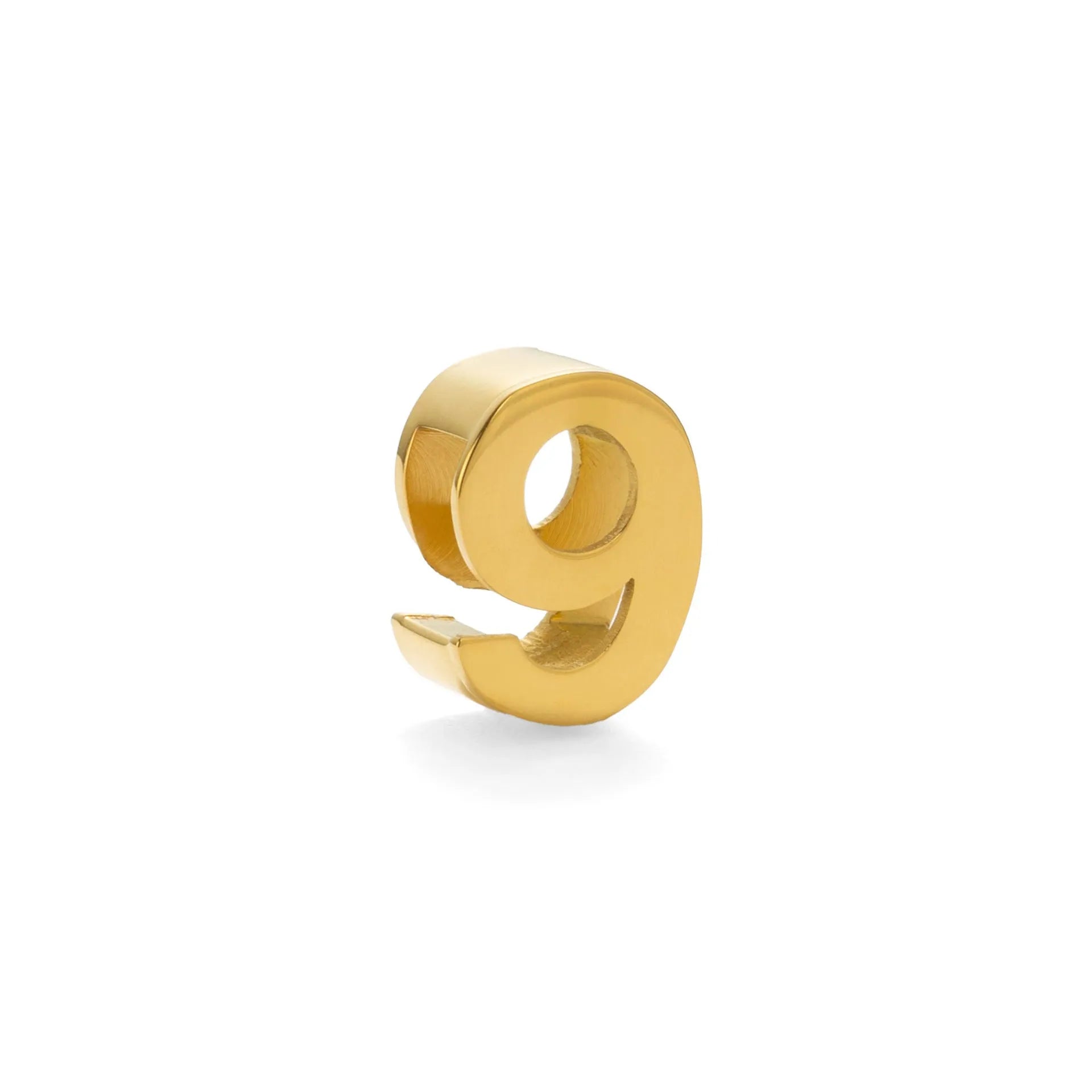 Gold titanium steel necklace with a letter A charm on a 40.5cm chain.