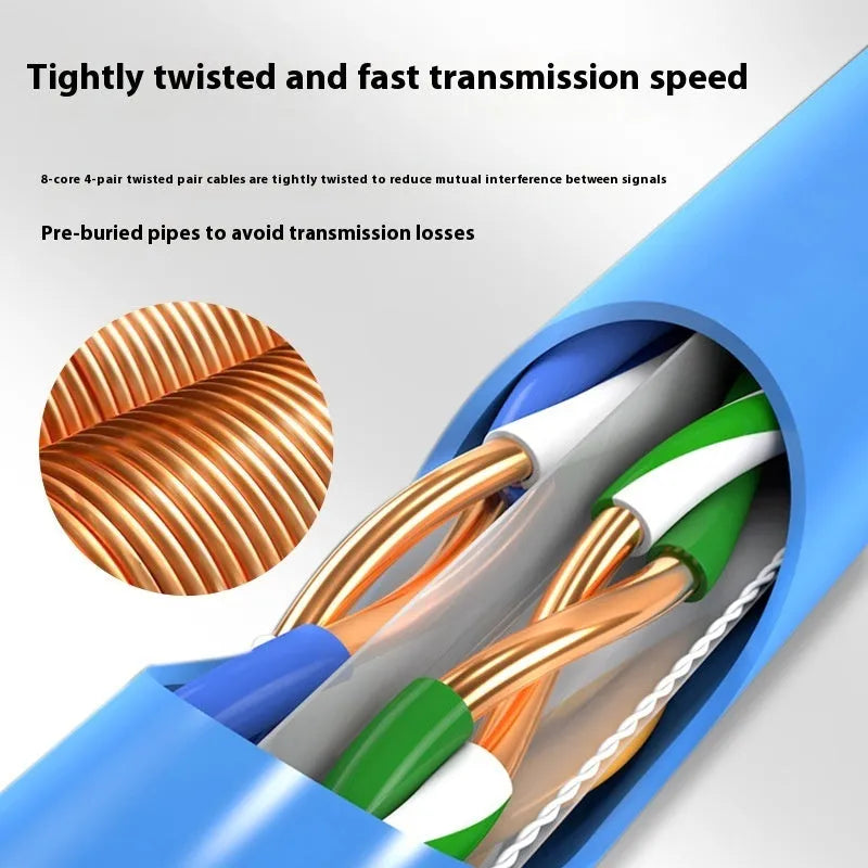 305-metre reel of blue Category 6 ethernet cable with oxygen-free copper cores for gigabit networking