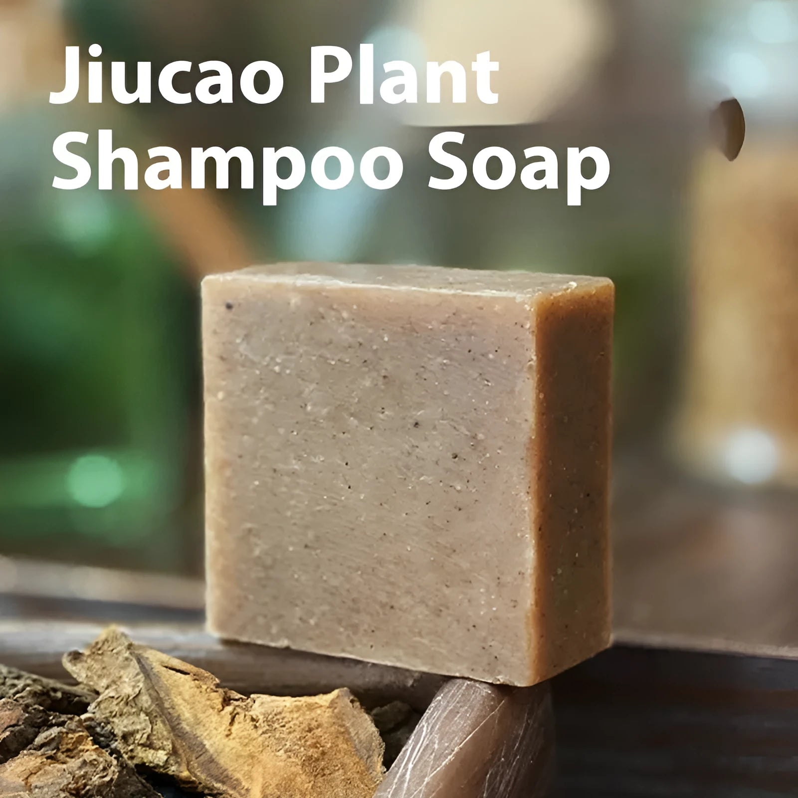 A single 72g bar of nine grass shampoo soap, silicone and oil free.