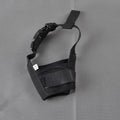Adjustable plastic dog safety muzzle in cage design available in multiple colours and sizes