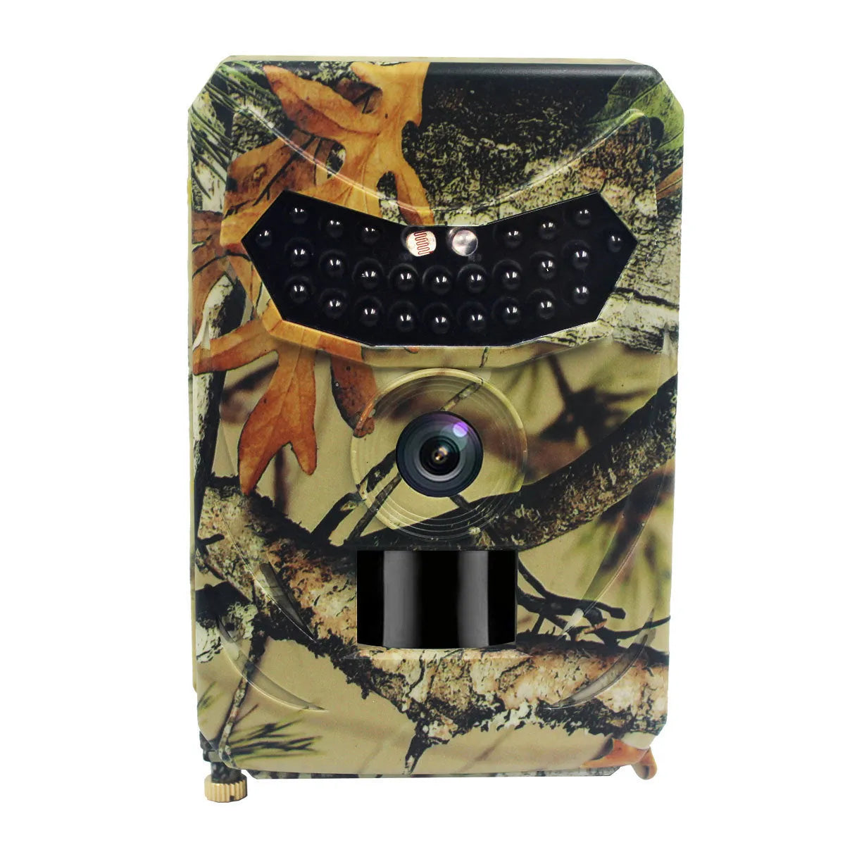 Yellow brown 16MP hunting game camera with infrared night vision for wildlife scouting