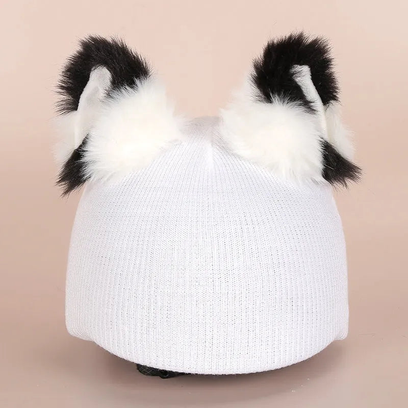 Soft plush decorative ski helmet cap in a cartoon style, a prop for costumes and decor.