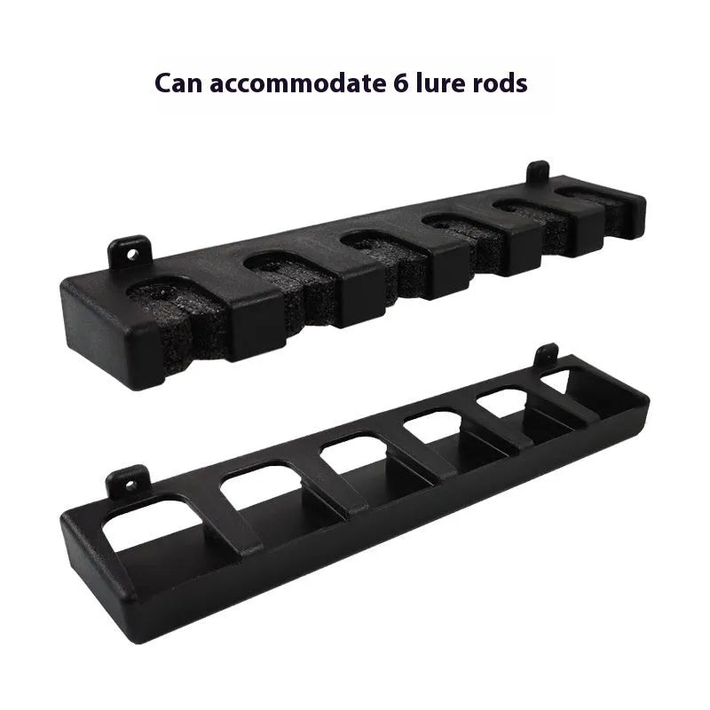 ABS plastic wall-mounted fishing rod holder with choice of horizontal or upright mounting styles