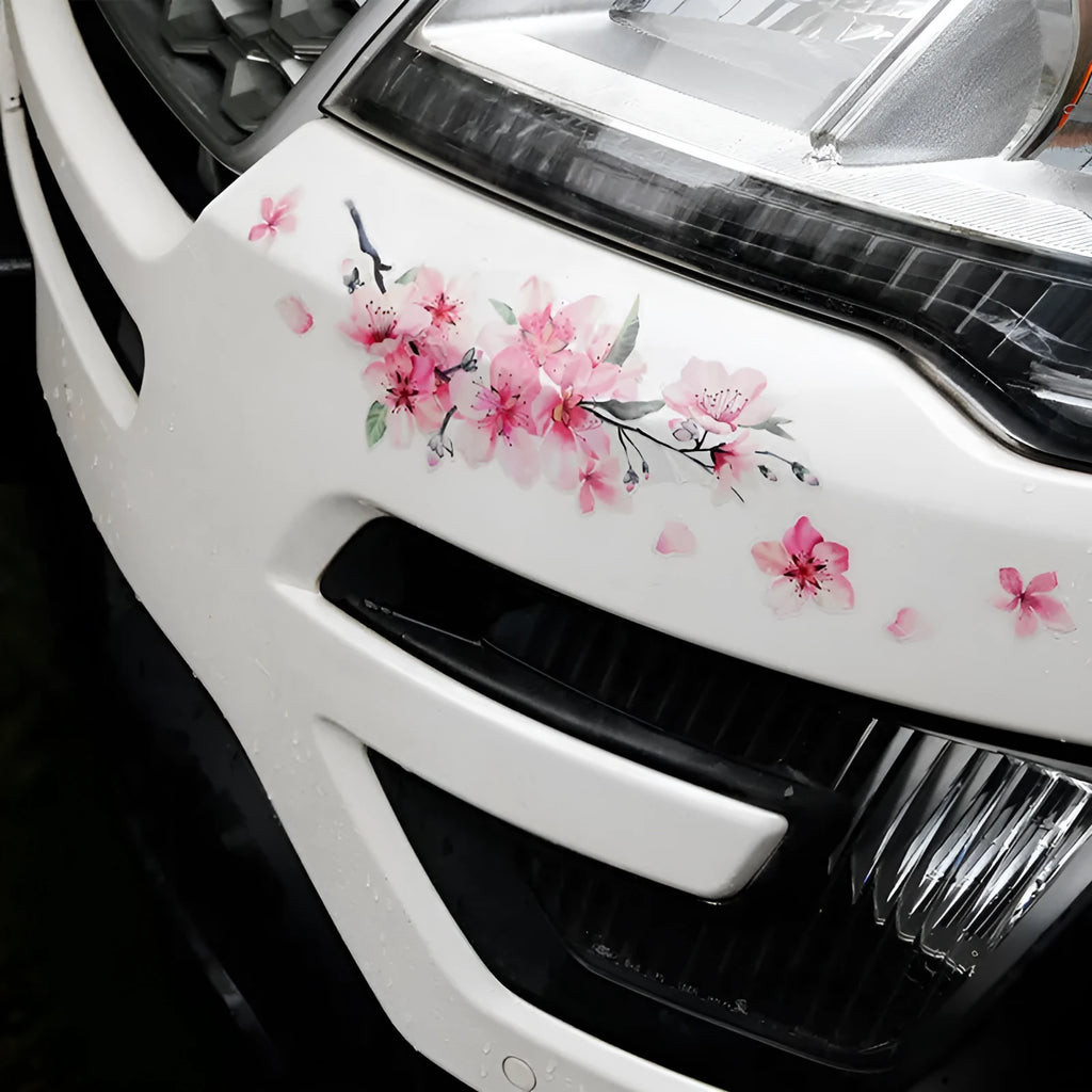 Cherry blossom flower pattern car sticker vinyl decal in two size options