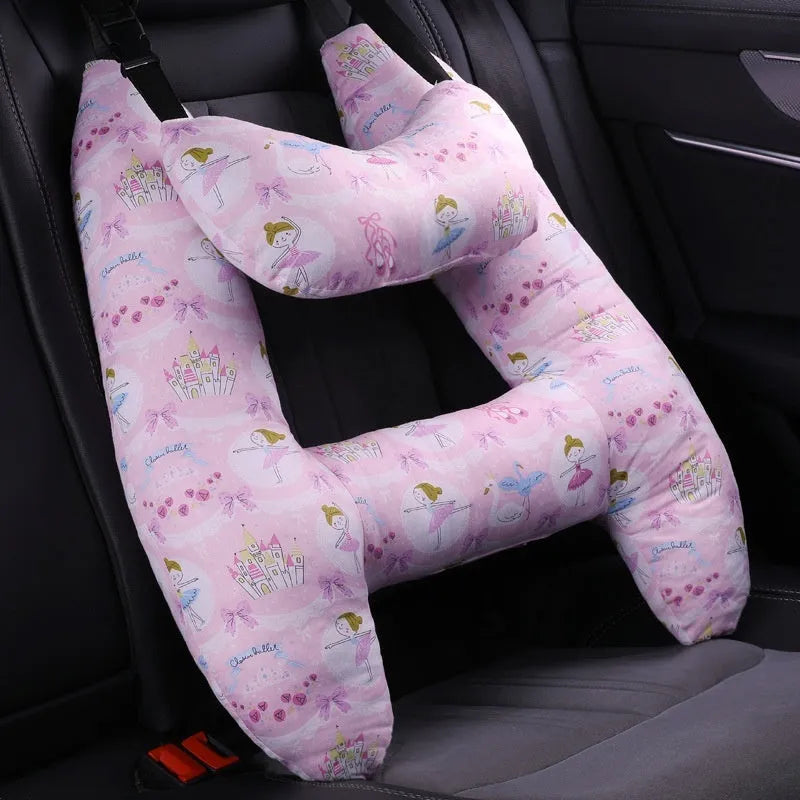 Car headrest neck pillow 55x70cm with printed pattern and pearl cotton filling