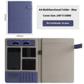 Leather A4 business folder in black with optional pen and notepad accessories